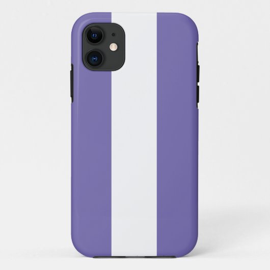 Fun Sporty Nautical Periwinkle White Stripes Case-Mate iPhone Case (Achterkant)