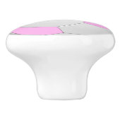 Fun Sporty Pastel Pink White Voetbal Keramische Knop (Zijkant)