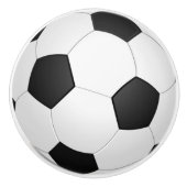Fun Sporty Traditional Black White Voetbal Keramische Knop (Voorkant)