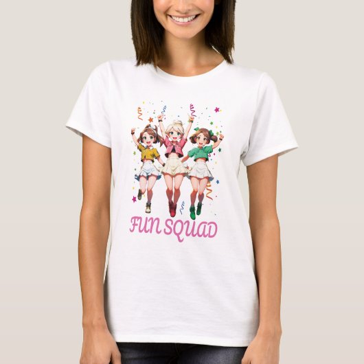 Fun Squad Vrouwen Wit T-shirt (Voorkant)
