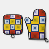 Fun Square Abstract Ovenwant & Pannenlap Set (Voorkant)