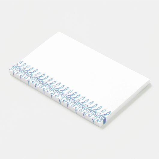 Fun Squiggly Rainbow Treble Clefs Post-it® Notes (Schuin)