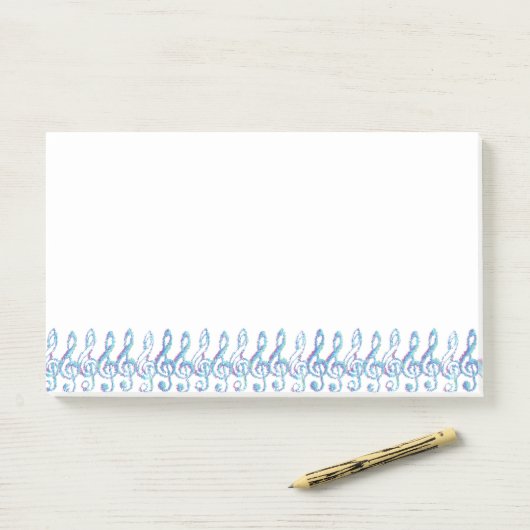 Fun Squiggly Rainbow Treble Clefs Post-it® Notes (Op bureau)