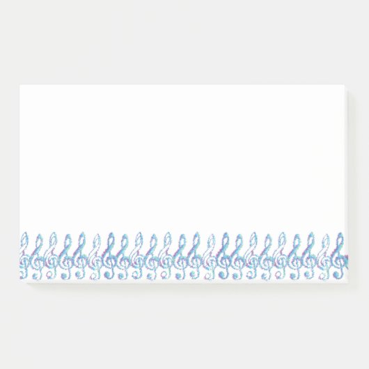Fun Squiggly Rainbow Treble Clefs Post-it® Notes (Voorkant)