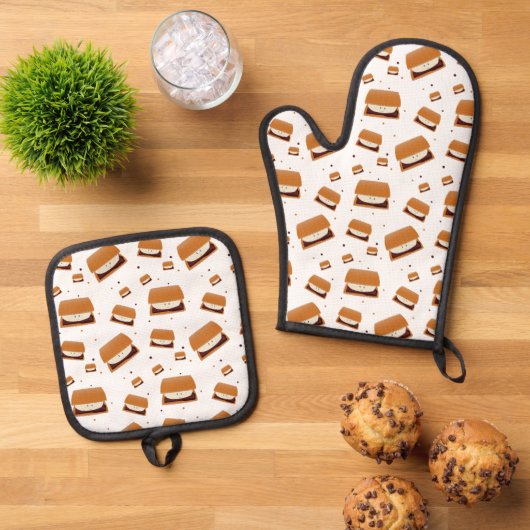 Fun S'Schattige Pattern Food Ovenwant & Pannenlap Set (Top down)