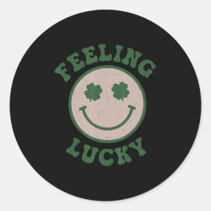 Fun St Patrick Day Feeling Lucky Smile Face Meme Ronde Sticker