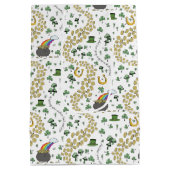 Fun St Patricks Day Green Shamrock Leprechaun Luck Medium Cadeauzakje (Achterkant)