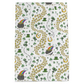 Fun St Patricks Day Green Shamrock Leprechaun Luck Medium Cadeauzakje (Achterkant)