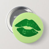 Fun St. Patrick's Day Irish Kiss Green Lips Ronde Button 7,6 Cm (Voorkant /achterkant)