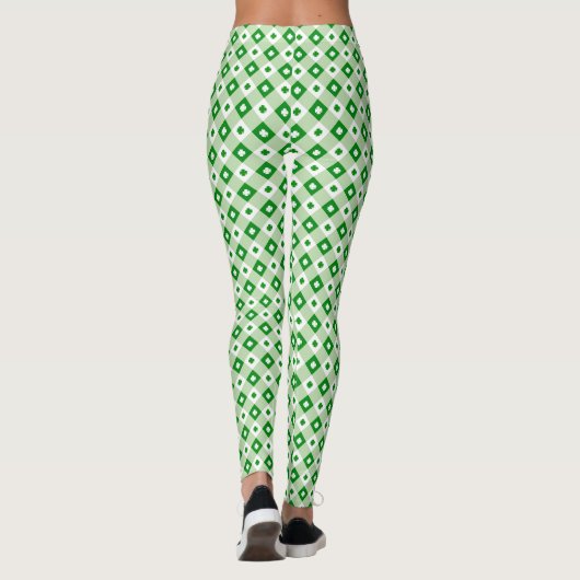 Fun St Patrick's Day Lucky Clover Green Pset Leggings (Achterkant)