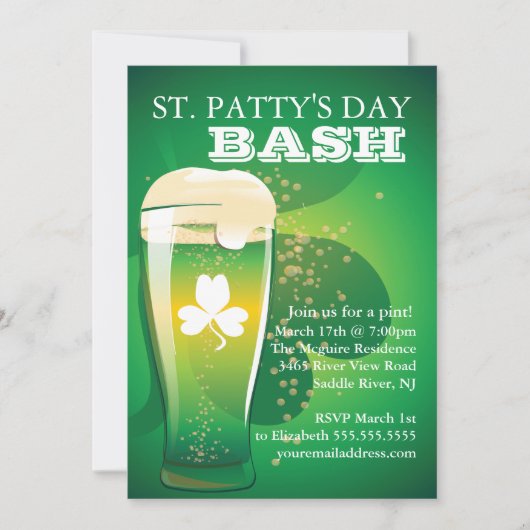 Fun St. Patrick's Day Party Invitation Kaart (Voorkant)