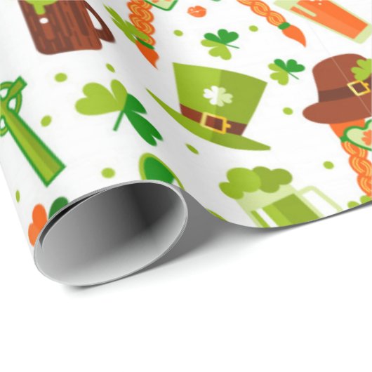 Fun St. Patrick's Day Pattern Cadeaupapier (Rol Hoek)