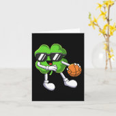 Fun St Patricks Day Shamrock Spelen Basketbal Bo Kaart (Gele Bloem)