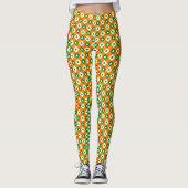 Fun St Patrick's Lucky Clover Green Sinaasappel Pl Leggings (Voorkant)