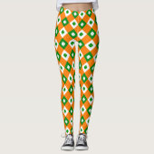 Fun St Patrick's Lucky Clover Green Sinaasappel Pl Leggings (Voorkant)