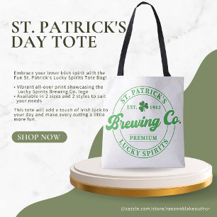 Fun St. Patrick's Lucky Spirits Boodschappentas Tote Bag
