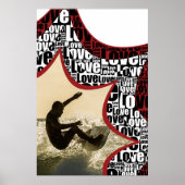 Fun Star-Burst Black & White Love Activity Poster (Voorkant)