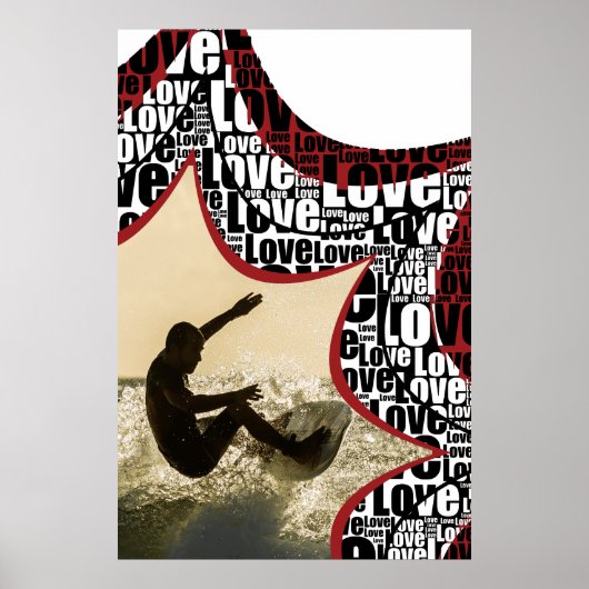 Fun Star-Burst Black & White Love Activity Poster (Voorkant)