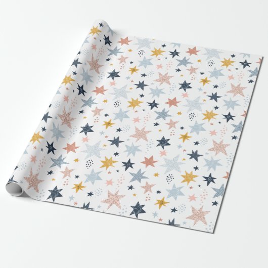 Fun Star Pattern Cadeaupapier (Uitgerold)