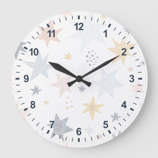Fun Star Pattern Grote Klok (Voorkant)