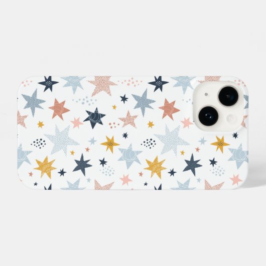 Fun Star Pattern iPhone Hoesje (Achterkant horizontaal)