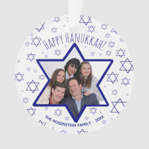 Fun Star van David Happy Hanukkah Foto Ornament