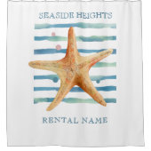 FUN STARFISH BEACH COASTAL VACATON Showgordijn Douchegordijn (Voorkant)