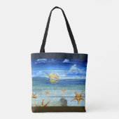Fun Starfish Sky 2 Tone Pattern Canvas tas (Achterkant)
