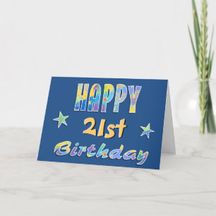  Fun Stars 21ste Verjaardag Wenskaart Kaart