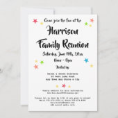 Fun Stars Familiereünie Party of BBQ Uitnodiging (Voorkant)