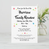 Fun Stars Familiereünie Party of BBQ Uitnodiging (Staand voorkant)