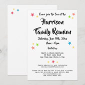 Fun Stars Familiereünie Party of BBQ Uitnodiging (Voorkant / Achterkant)