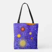 Fun Stars Planets Sparkly Glittery Geeky Science Tote Bag (Achterkant)