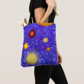 Fun Stars Planets Sparkly Glittery Geeky Science Tote Bag (Dichtbij)