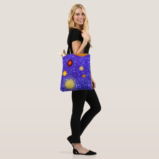 Fun Stars Planets Sparkly Glittery Geeky Science Tote Bag (Op model)