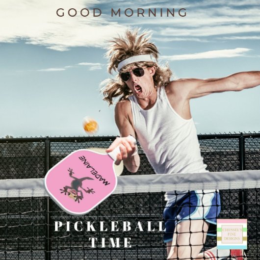 Fun Startled Gecko Roze Pickleball Paddle