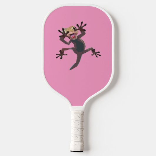 Fun Startled Gecko Roze Pickleball Paddle (Achterkant)