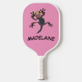 Fun Startled Gecko Roze Pickleball Paddle (Voorkant)