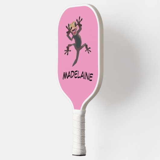 Fun Startled Gecko Roze Pickleball Paddle (Links)