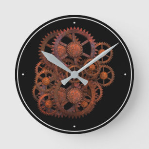 Fun Steampunk  Rusty 1800's Machinery Cogs Ronde Klok