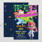 Fun STEM Lab Redhead Girl Scientist Verjaardagsfee Kaart (Voorkant / Achterkant)