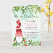 Fun Stepfather Kerstkerst Lucky Gnome Kaart (Gele Bloem)