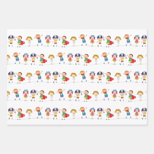 Fun Stick Figuur Gift Wrap Inpakpapier Vel (Voorkant)