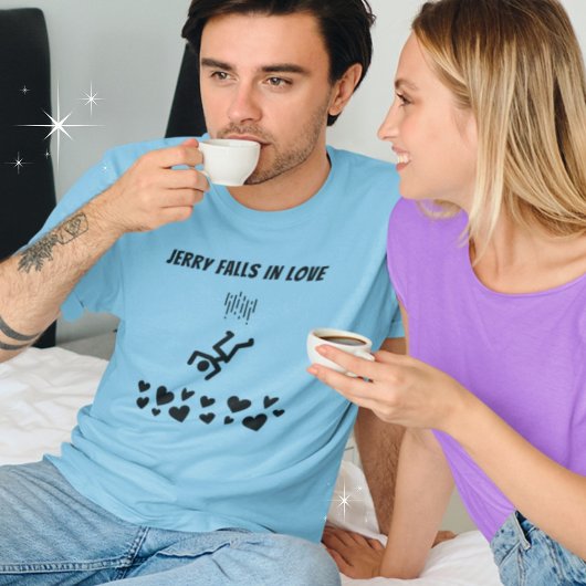 Fun Stick Figuur Mensen Herfsten in liefde T-shirt