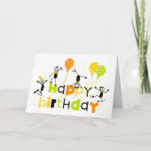 Fun Stick Mannen Verjaardag Kaart (Voorkant)