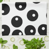 Fun, stijlvol zwart-wit patroon. Personaliseer Theedoek (Gevouwen)