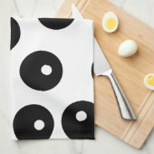 Fun, stijlvol zwart-wit patroon. Personaliseer Theedoek (Quarter Fold)