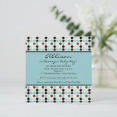 FUN Stippen Blue & Brown Boy Baby shower Kaart (Staand voorkant)