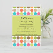 FUN Stippen GREEN Baby Girl of Boy Shower Kaart (Staand voorkant)