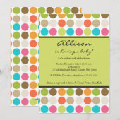 FUN Stippen GREEN Baby Girl of Boy Shower Kaart (Voorkant / Achterkant)